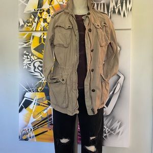 Cotton Dusty Neutral Free People utility jacket